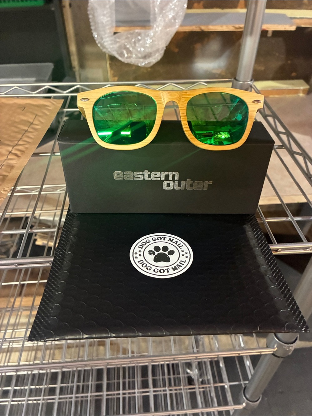 Eastern Outer Bamboo Sunglasses with Green Lenses